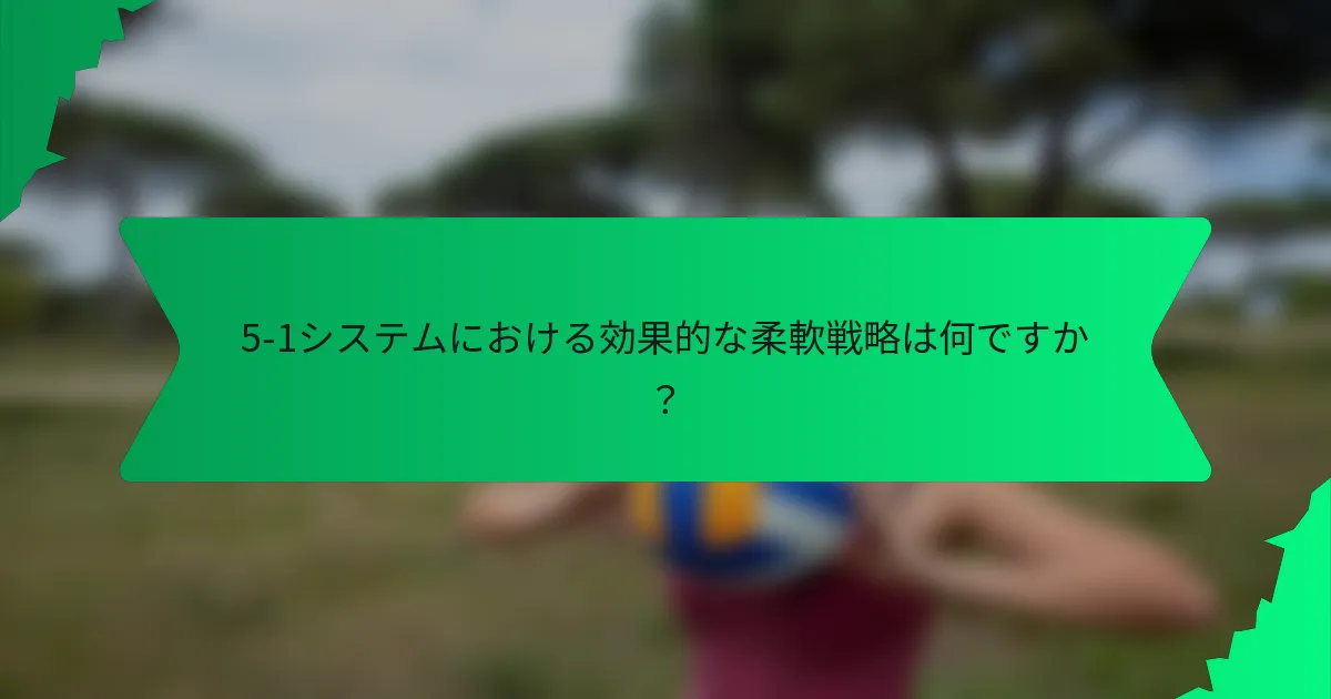 5-1システムにおける効果的な柔軟戦略は何ですか？